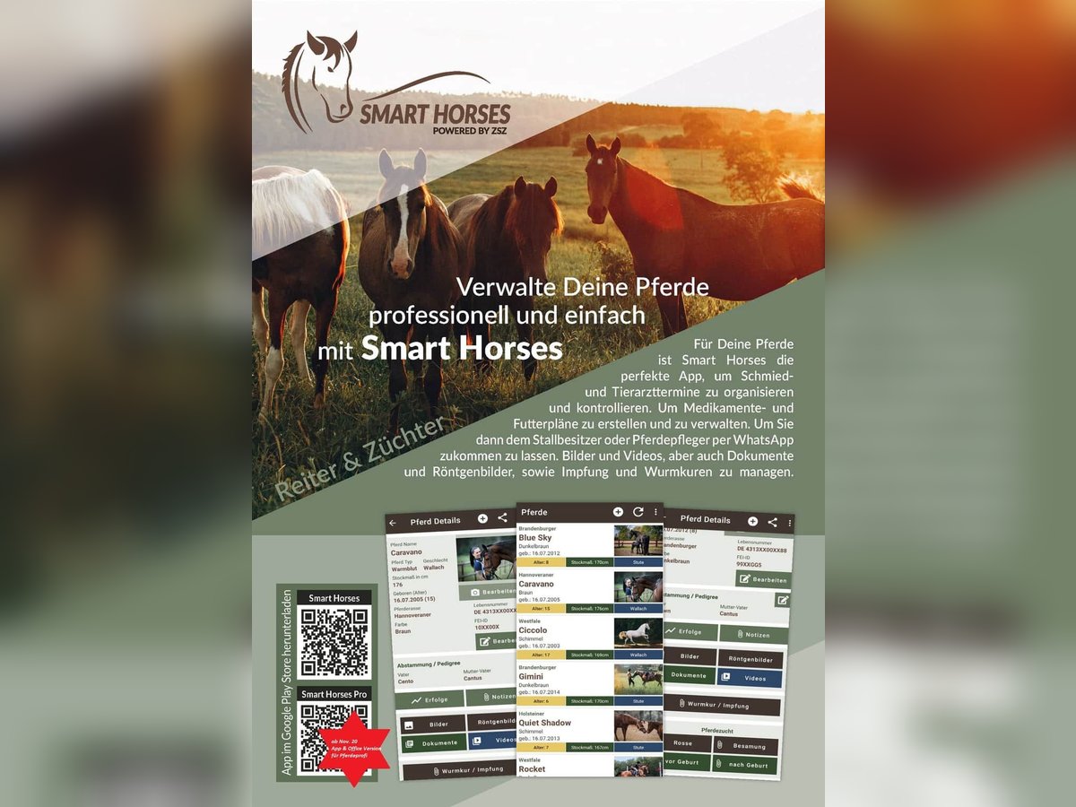 Verwalte Deine Pferde in der Smart-Horses APP Basic kostenlos