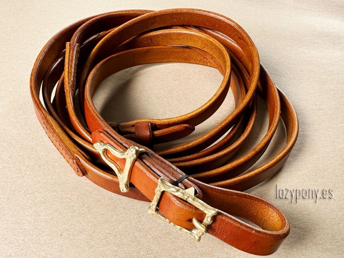 Riendas Barroca de cuero Lazypony, baroque reins, leather horse reins