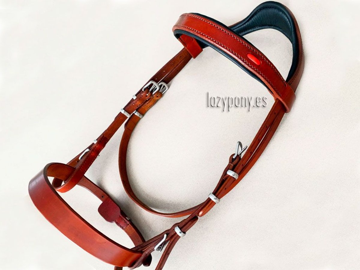 Cabezada anatómica Ranger Lazypony, cabezada de cuero, Anatomical handmade bridle Ranger Lazypony