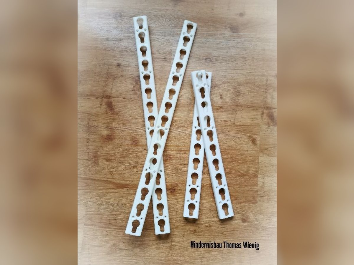 Schlüssellochschiene 75 cm, Hindernisschiene Stangenauflagen