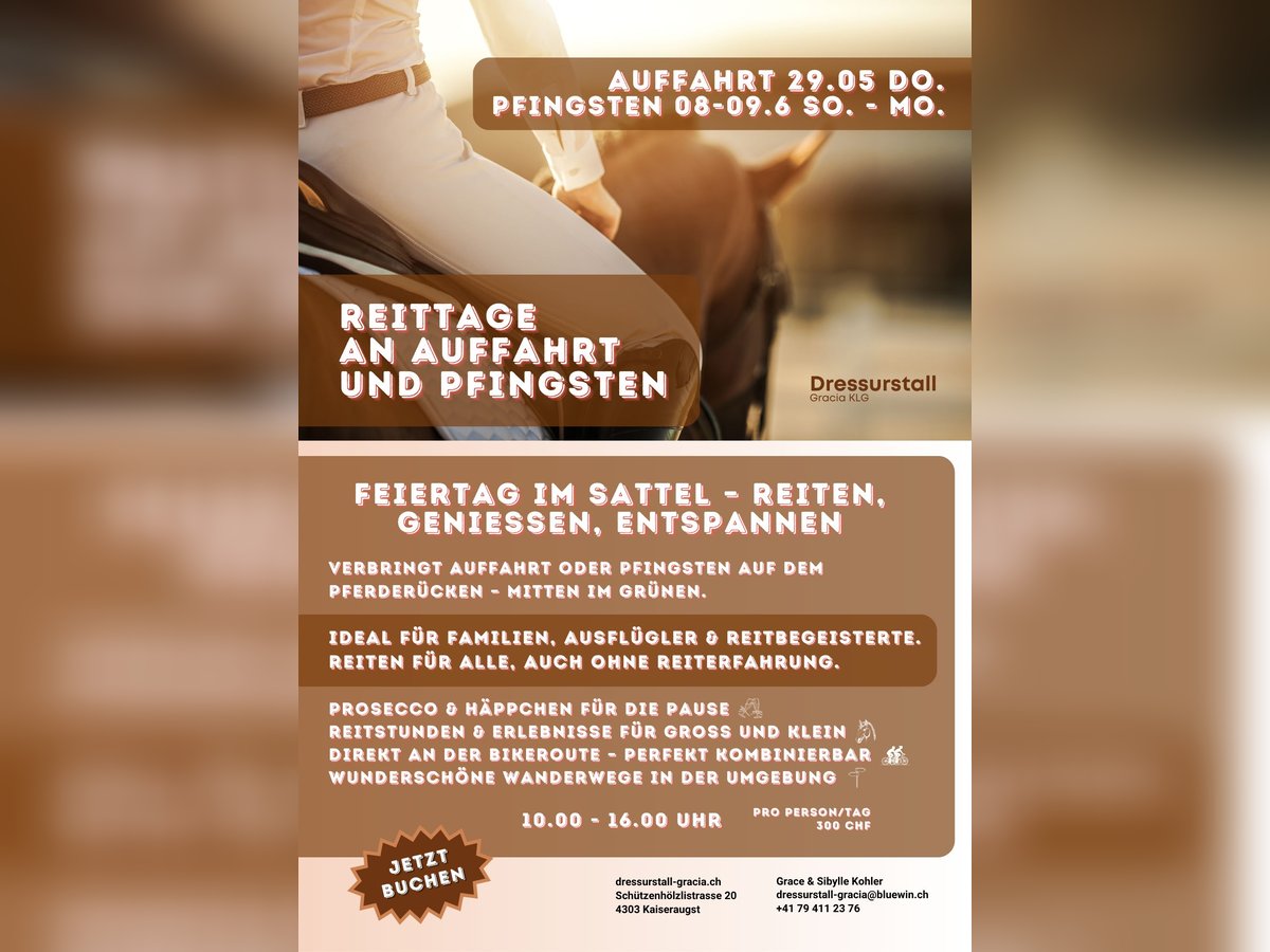 Reittage an Auffahrt und Pfingsten Reittage an Auffahrt und Pfingsten