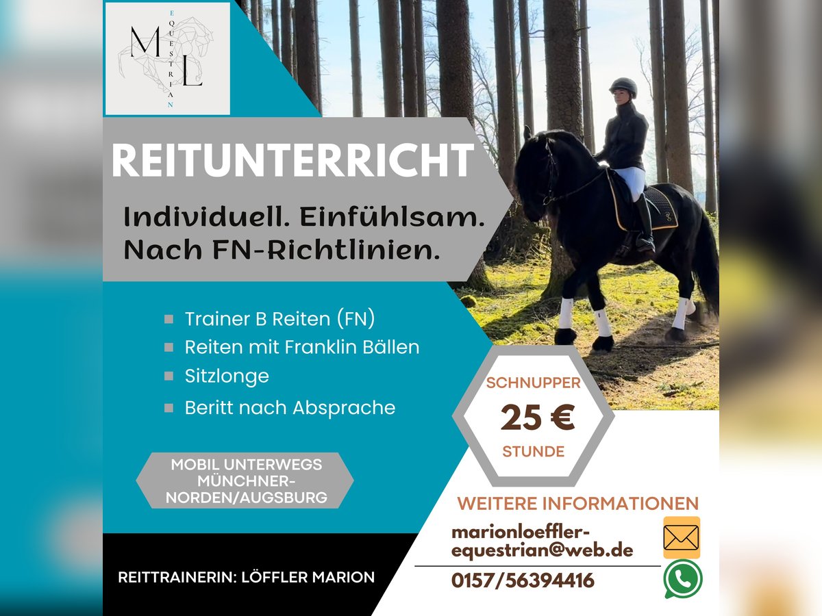 Mobiler Reitunterricht und Beritt 