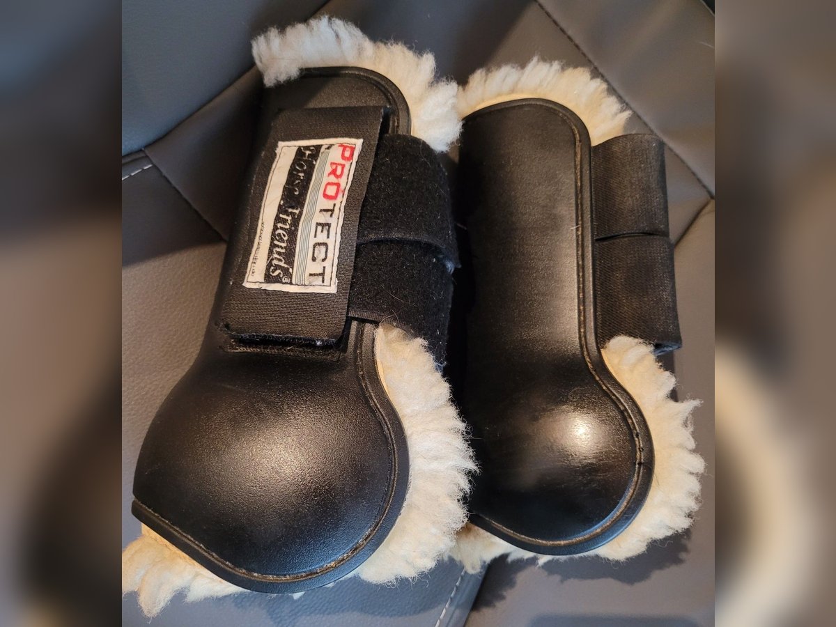 schwarze original Lammfell Gamaschen Loesdau - VB/COB