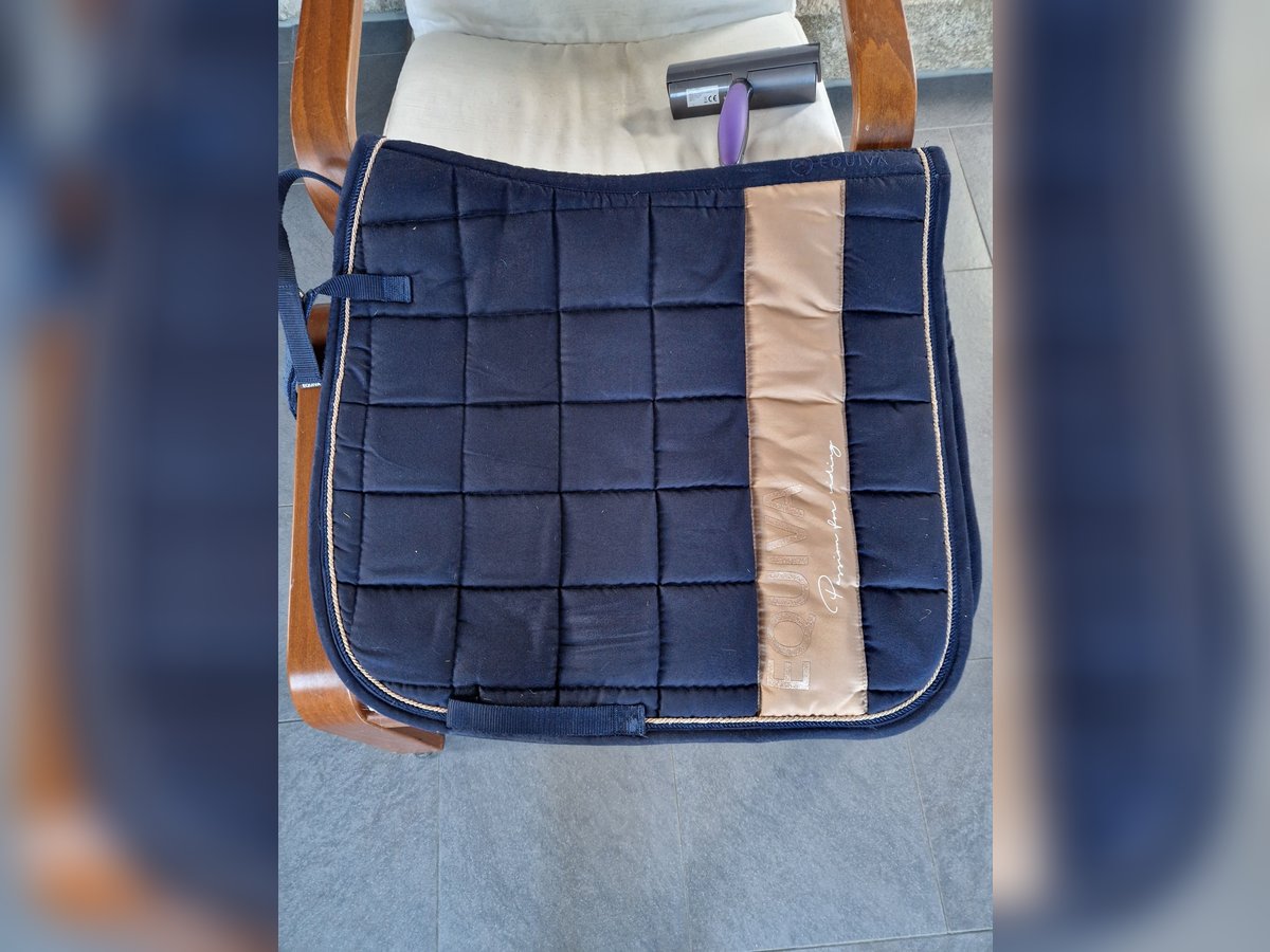 Equiva Schabracke Dressur blau rosegold dl dr
