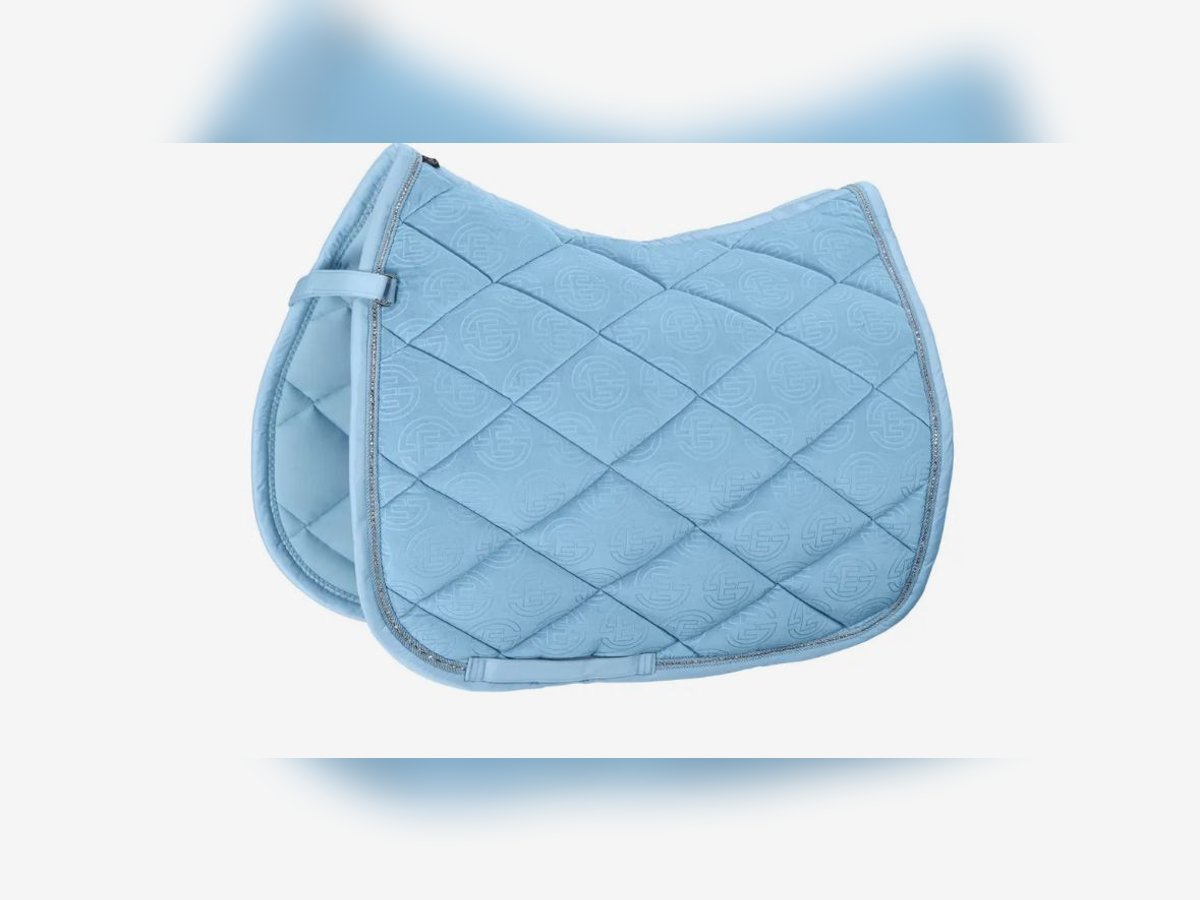 Schabracke Eskadron Reflexx velvet crystal hellblau Dressur