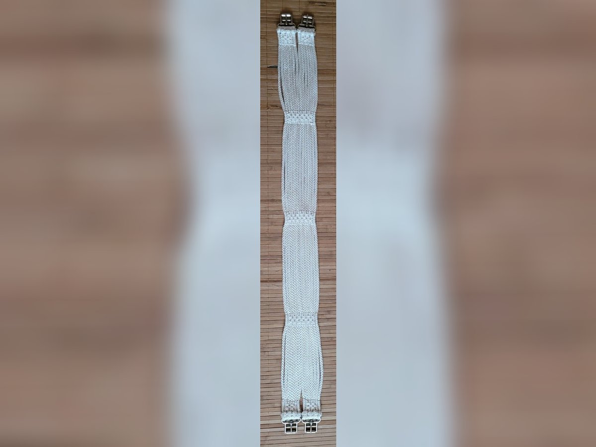 Schneeweißer Strippensattelgurt / Langgurt - 115 cm - 1x benutzt