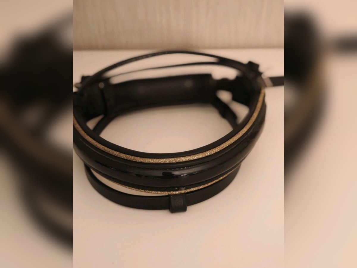 ⭐Nasenriemen Sperrriemen Trense Lack Gold  Gr. VB(Pony) ⭐
