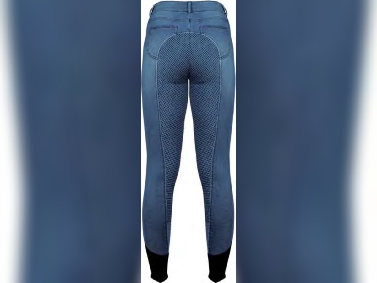 Damen- Jeansreithose "Kimberly", Top-Grip Vollbesatz, elastischer Beinabschluss