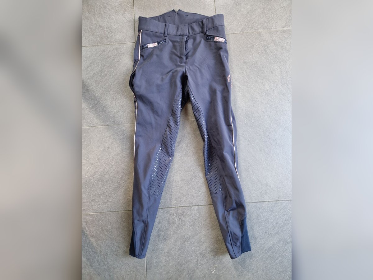 Hv polo gripreithose S 36 blau rosegold glitzer 