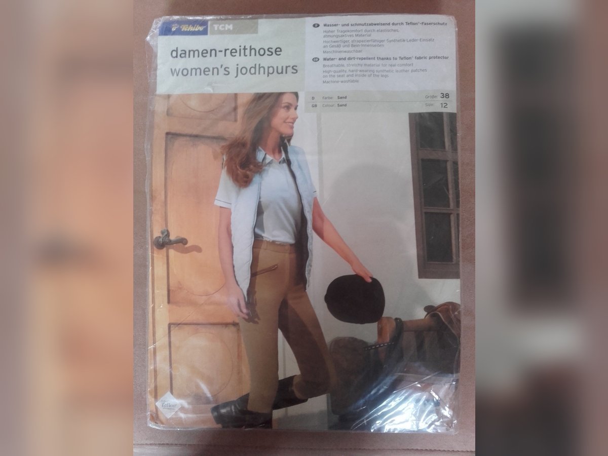 Reithosen sand/brauner Besatz Größe 38+40 neu!