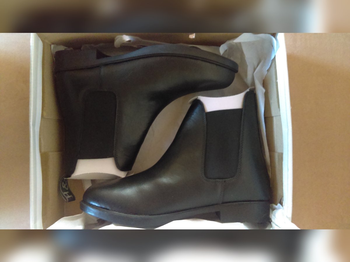 Reitstiefeletten Glattleder schwarz Größe 39, 41 neu!