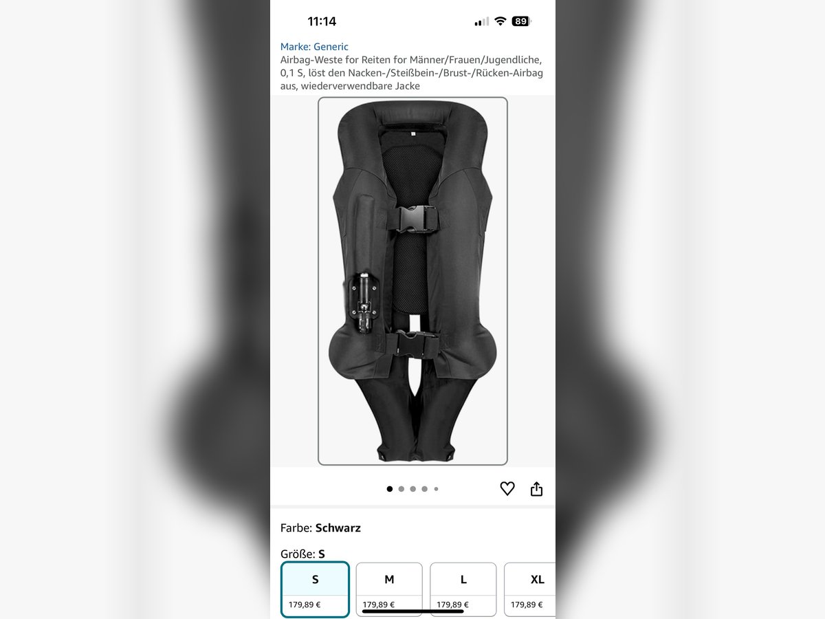 Airbag Weste Größe S