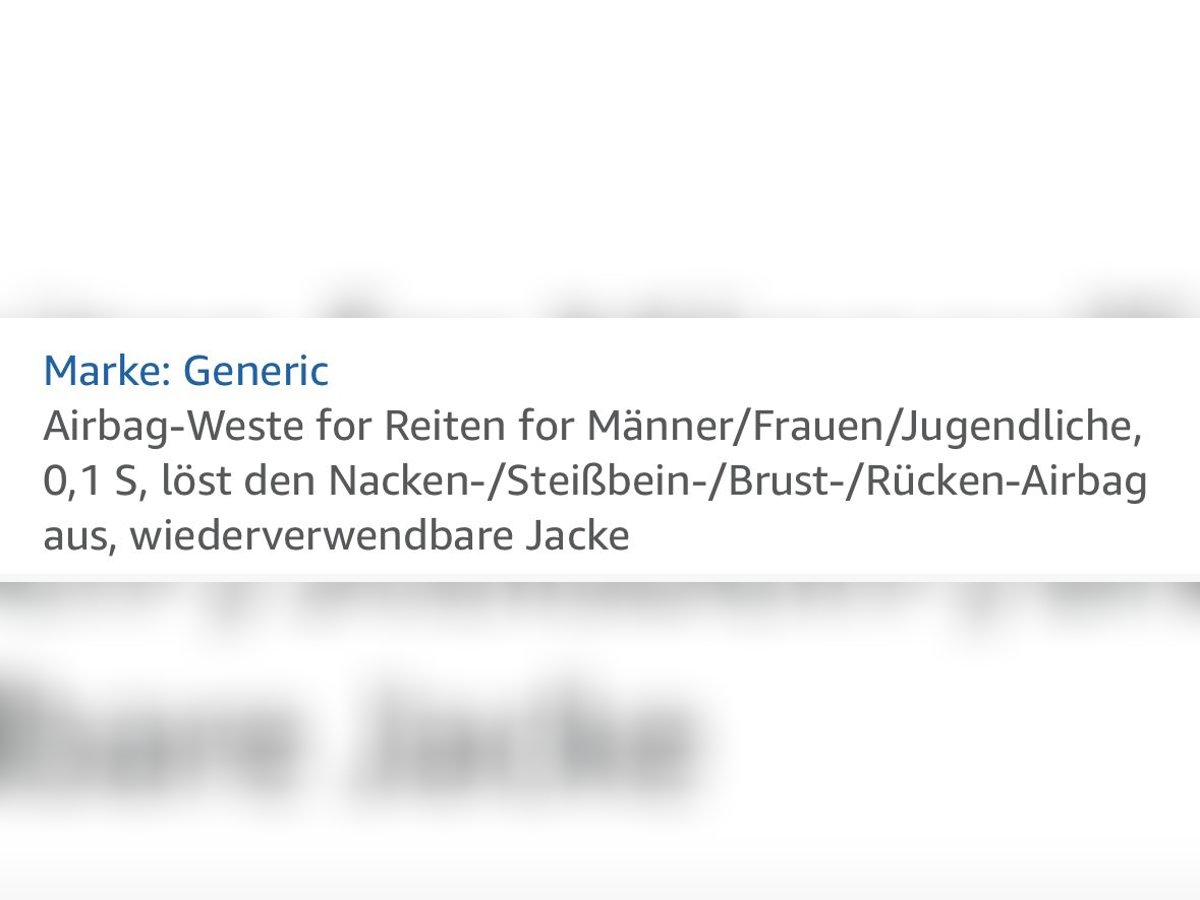 Airbag-Weste Größe S