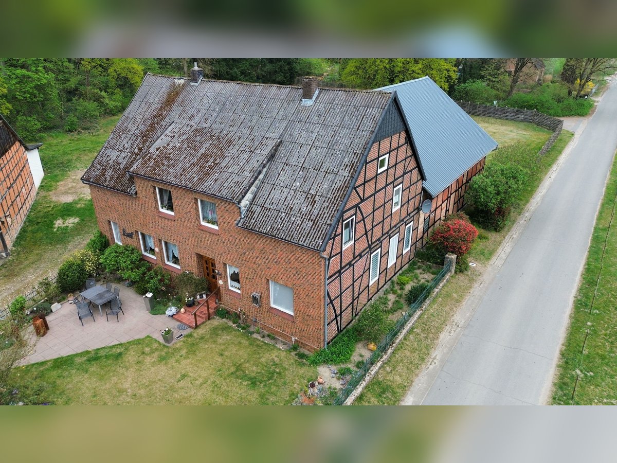 Attraktiver Resthof mit großer Scheune, Stallgebäude und Wiese im schönen Wendland