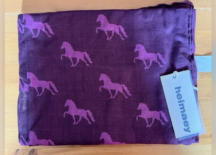 Heimaey 100% Merino-Tuch/Schal mit Islandpferden in verschiedenen Farben