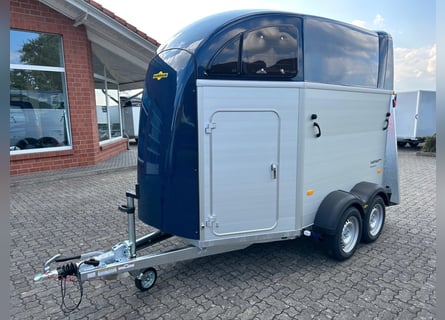 Humbaur Pferdeanhänger Xanthos Aero 2400 2,4t Sattelkammer 100km/h Hecktür Blue Hecktür schwenkbar