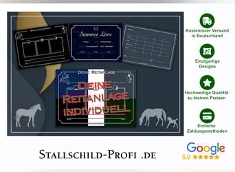 individuelle Boxenschilder, Stallschilder, Turnierplatzschilder, Futterplaner und mehr.