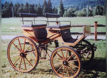 Poney de calèche Kühnle, voiture de chasse en bois naturel, avec bride