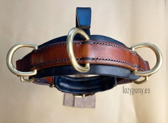 Elegante muserola serreta de cuero Lazypony,  leather noseband with rings Lazypony