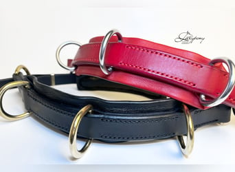 Elegante muserola serreta de cuero Lazypony,  leather noseband with rings Lazypony