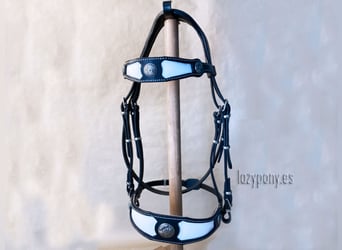 Medieval fancy horse bridle Lazypony, cabezada de cuero, cabezada barroca, leather horse bridle