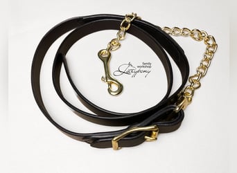 Ramal Lazypony clásico de cuero con cadena,  leather lead rope with chain Lazypony