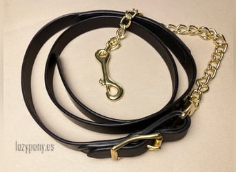 Ramal Lazypony clásico de cuero con cadena,  leather lead rope with chain Lazypony