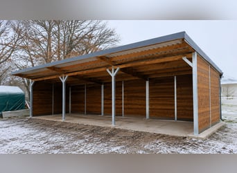 Open stable construction & horse shelter, pasture shelter | pasture hut for horses
