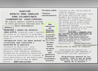 Space for 4 horses in semi-free turnout, Collbató / Baix Llobregat