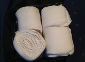 2 Paar = 4 Stück weiße flauschig-weiche Fleece- bzw. Vlies-Bandagen / NEU