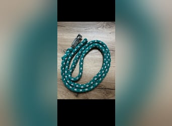 Anbindestrick Panikhaken türkis grau