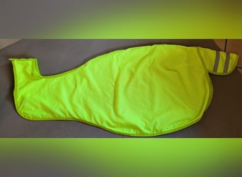 gelb leuchtende gefütterte Reflektionsdecke / Ausreitdecke / Nierendecke - L
