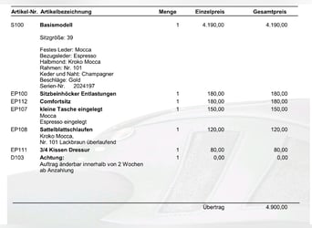 Philimar Dressursattel 18er Sitz Dunkelbraun
