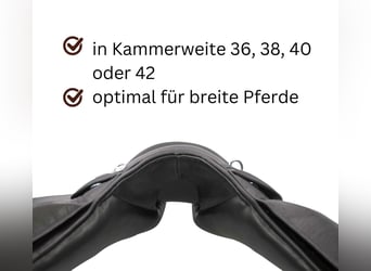 Kaltblutsattel 18 Zoll Wanderreitsattel mit weichem Rippsitz AMKA extra breit 36-42 Zoll