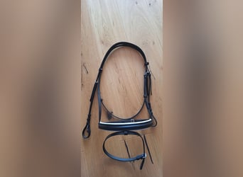 Englisch komb. Reithalfter, schwarz-weis, komplett neu