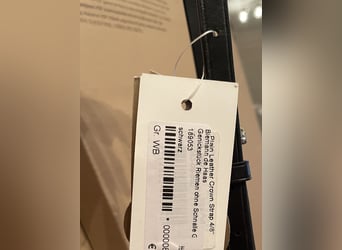 BR Reithalfter für Kandarre Lack weiß und schwarz unterlegt.