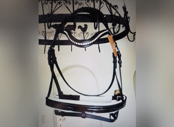 Wunderschöne Anatomische Trense aus Lackleder und Strasssteinchen