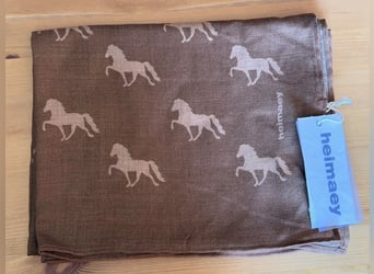 Heimaey 100% Merino-Tuch/Schal mit Islandpferden in verschiedenen Farben