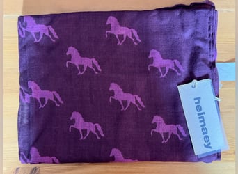 Heimaey 100% Merino-Tuch/Schal mit Islandpferden in verschiedenen Farben