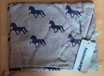 Heimaey 100% Merino-Tuch/Schal mit Islandpferden in verschiedenen Farben