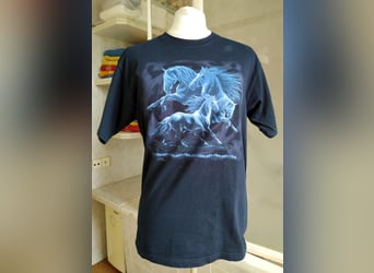 T-Shirt dunkelblau mit Pferdemotiv Gr. S