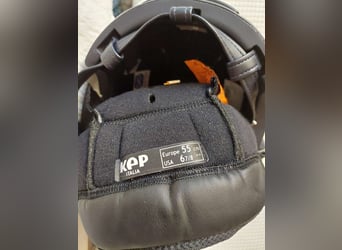 KEP Reithelm Cromo 2.0 Matt Inserto Glitter mit Polo-Schirm, inkl. Tasche und Inlay, dunkelblau 