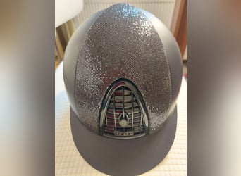 KEP Reithelm Cromo 2.0 Matt Inserto Glitter mit Polo-Schirm, inkl. Tasche und Inlay, dunkelblau 