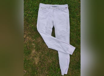 Cavallo Reithosen Cavalcalima Vollbesatz Grip Gr. 38 weiß Turnierreithose 