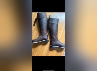 NEU Spanische Reitstiefel Leder Fettleder braun 36 ungetragen im Karton + Original Verpackung