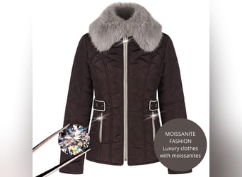 Brown warm jacket with REAL MOISSANITES