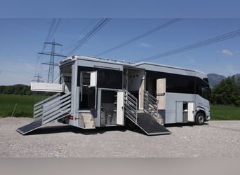 Trasportatore per cavalli DAF XF410, furgone attrezzato per il trasporto di cavalli e camper