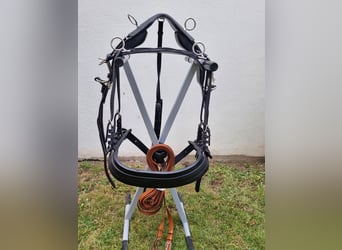 Einspänner Brustblatt-Kutschgeschirr der Sattlerei Meinecke für Warmblut. 