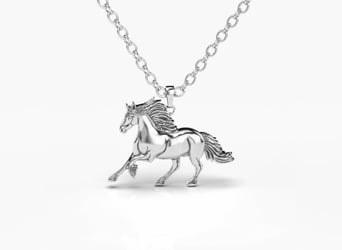 Majestic pendant - of a Friesian horse - extra large - made of 14k gold,  or sterling silver