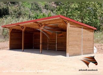 Open stal bouwen & paardenstal, weilandafsluiting - weiladhut voor paard